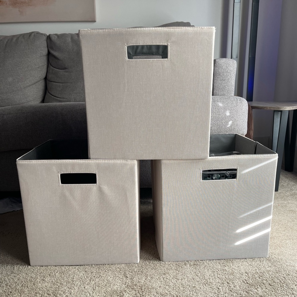 Set of 3 - Fabric Storage Bins - 13”x13”
Light Pink
